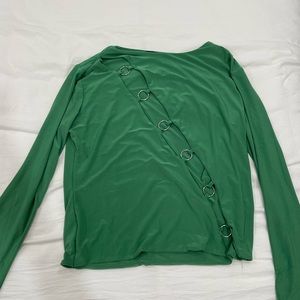 Slit shirt with rings